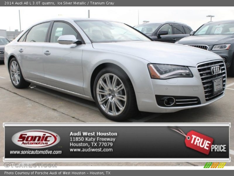 Ice Silver Metallic / Titanium Gray 2014 Audi A8 L 3.0T quattro
