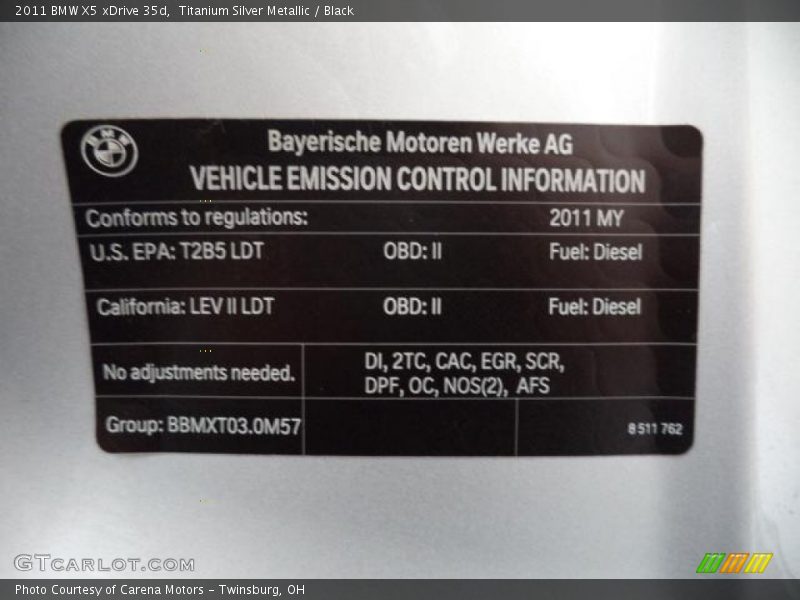 Titanium Silver Metallic / Black 2011 BMW X5 xDrive 35d