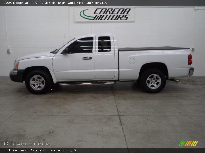 Bright White / Medium Slate Gray 2005 Dodge Dakota SLT Club Cab