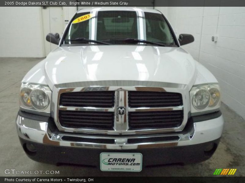 Bright White / Medium Slate Gray 2005 Dodge Dakota SLT Club Cab