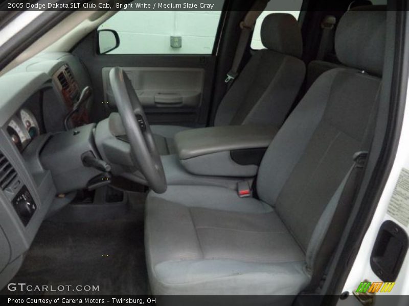 Bright White / Medium Slate Gray 2005 Dodge Dakota SLT Club Cab