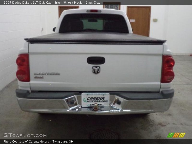 Bright White / Medium Slate Gray 2005 Dodge Dakota SLT Club Cab
