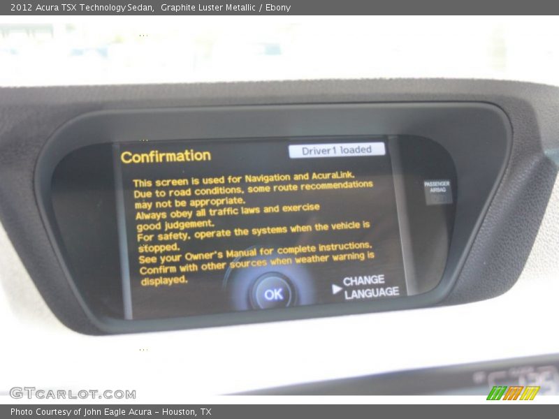 Graphite Luster Metallic / Ebony 2012 Acura TSX Technology Sedan