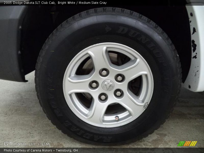 Bright White / Medium Slate Gray 2005 Dodge Dakota SLT Club Cab