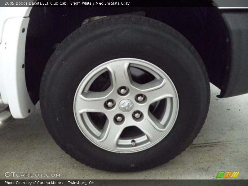 Bright White / Medium Slate Gray 2005 Dodge Dakota SLT Club Cab