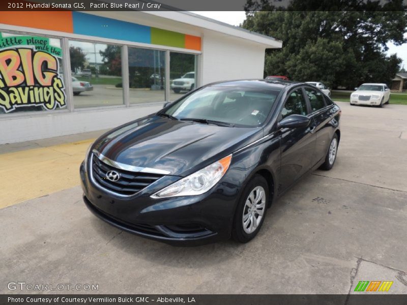 Pacific Blue Pearl / Gray 2012 Hyundai Sonata GLS