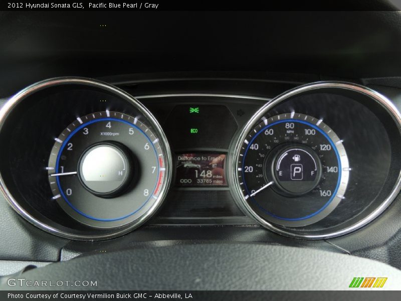 Pacific Blue Pearl / Gray 2012 Hyundai Sonata GLS