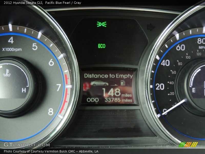 Pacific Blue Pearl / Gray 2012 Hyundai Sonata GLS