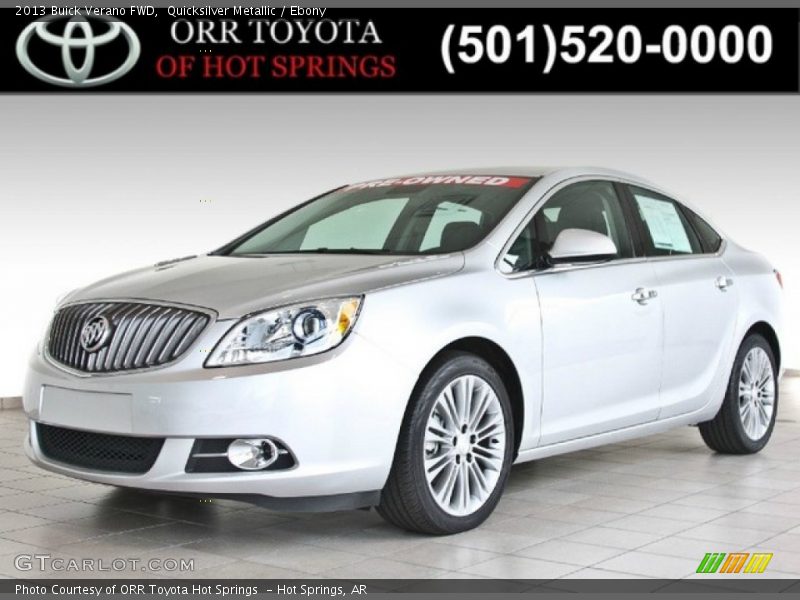 Quicksilver Metallic / Ebony 2013 Buick Verano FWD