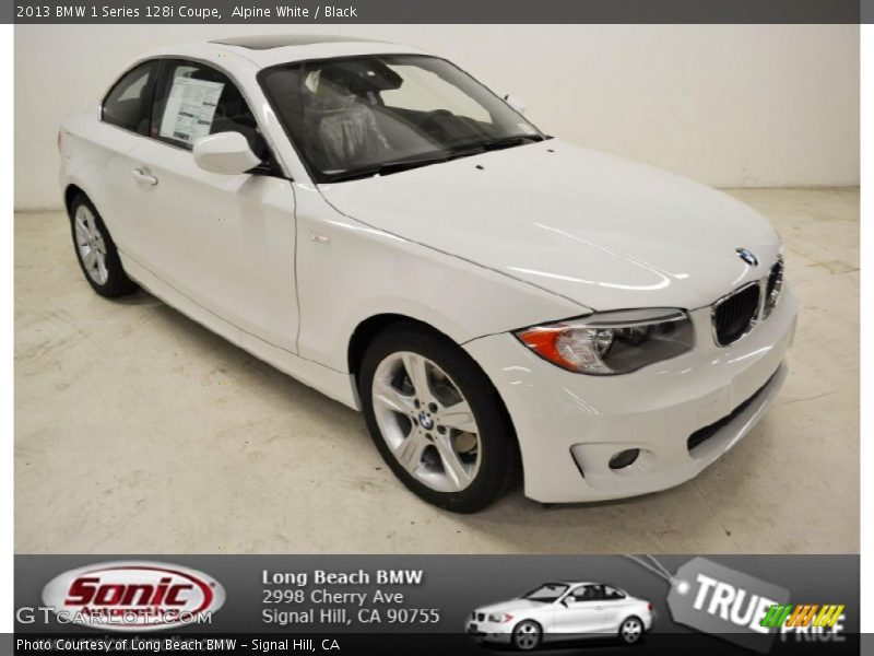 Alpine White / Black 2013 BMW 1 Series 128i Coupe