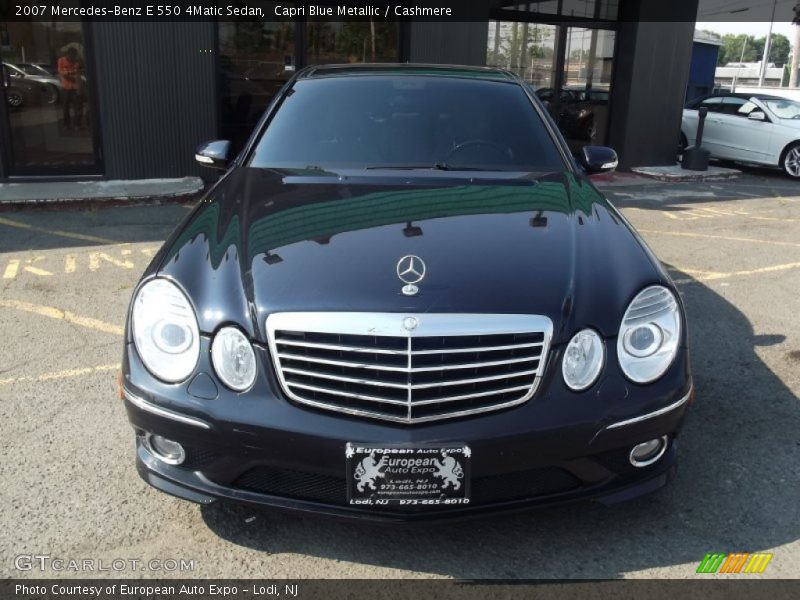 Capri Blue Metallic / Cashmere 2007 Mercedes-Benz E 550 4Matic Sedan