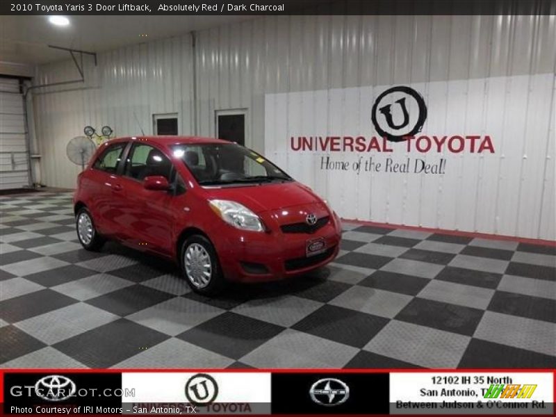 Absolutely Red / Dark Charcoal 2010 Toyota Yaris 3 Door Liftback