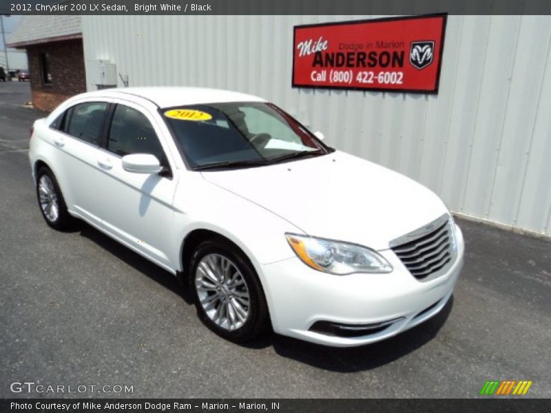 Bright White / Black 2012 Chrysler 200 LX Sedan