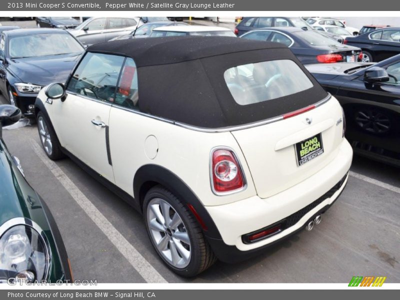Pepper White / Satellite Gray Lounge Leather 2013 Mini Cooper S Convertible