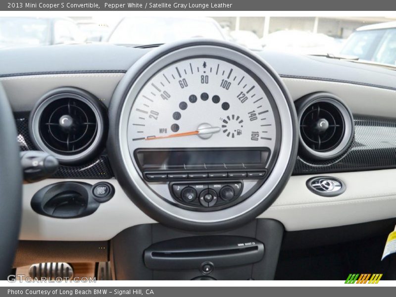 Pepper White / Satellite Gray Lounge Leather 2013 Mini Cooper S Convertible
