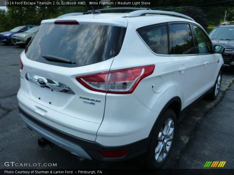 White Platinum / Medium Light Stone 2014 Ford Escape Titanium 2.0L EcoBoost 4WD