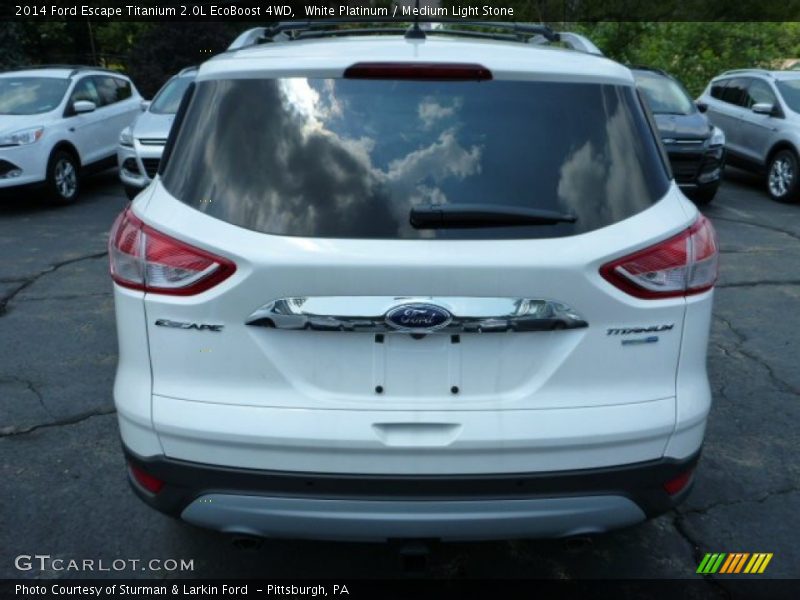 White Platinum / Medium Light Stone 2014 Ford Escape Titanium 2.0L EcoBoost 4WD