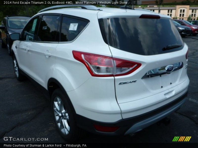 White Platinum / Medium Light Stone 2014 Ford Escape Titanium 2.0L EcoBoost 4WD