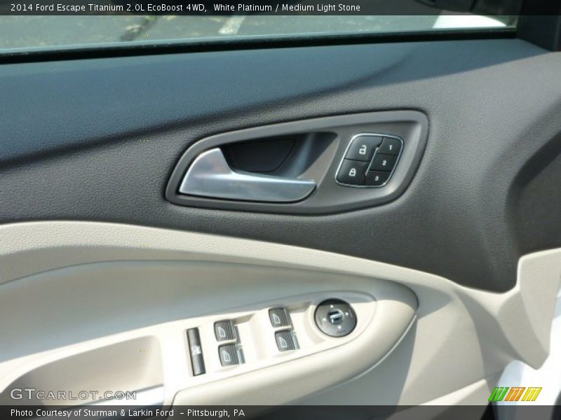 White Platinum / Medium Light Stone 2014 Ford Escape Titanium 2.0L EcoBoost 4WD