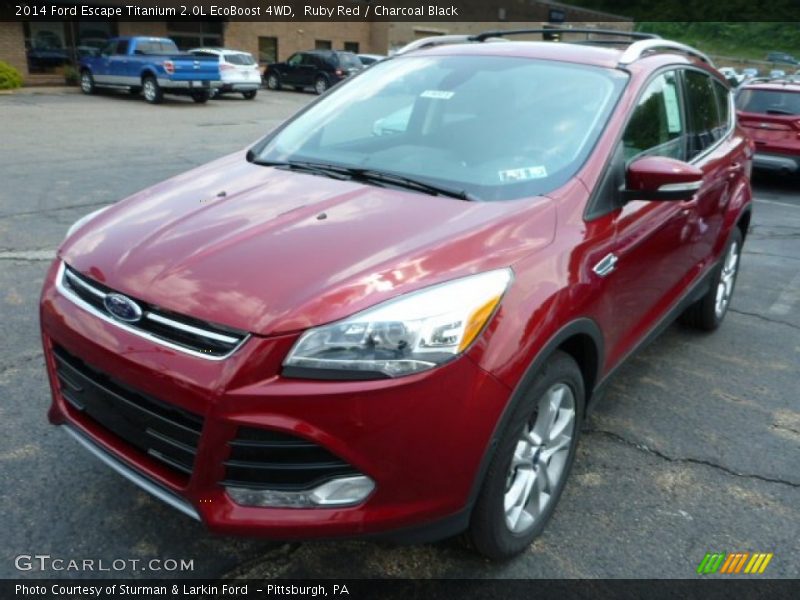 Ruby Red / Charcoal Black 2014 Ford Escape Titanium 2.0L EcoBoost 4WD