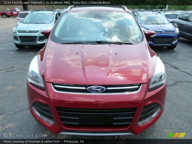 Ruby Red / Charcoal Black 2014 Ford Escape Titanium 2.0L EcoBoost 4WD