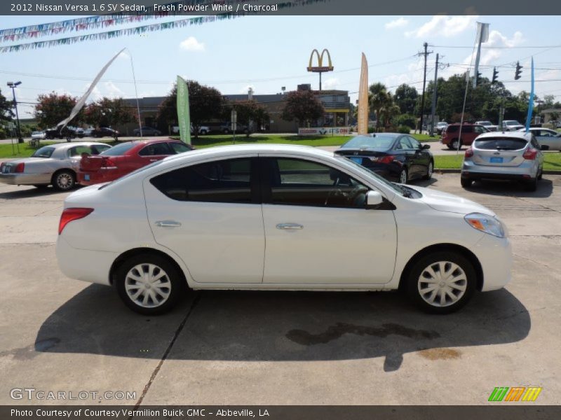 Fresh Powder White / Charcoal 2012 Nissan Versa 1.6 SV Sedan