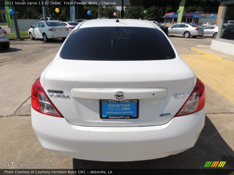 Fresh Powder White / Charcoal 2012 Nissan Versa 1.6 SV Sedan