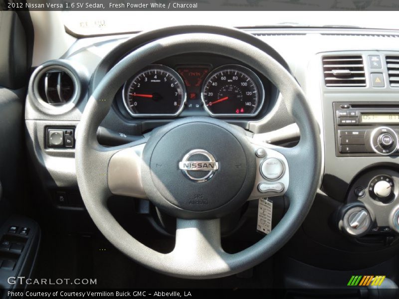 Fresh Powder White / Charcoal 2012 Nissan Versa 1.6 SV Sedan