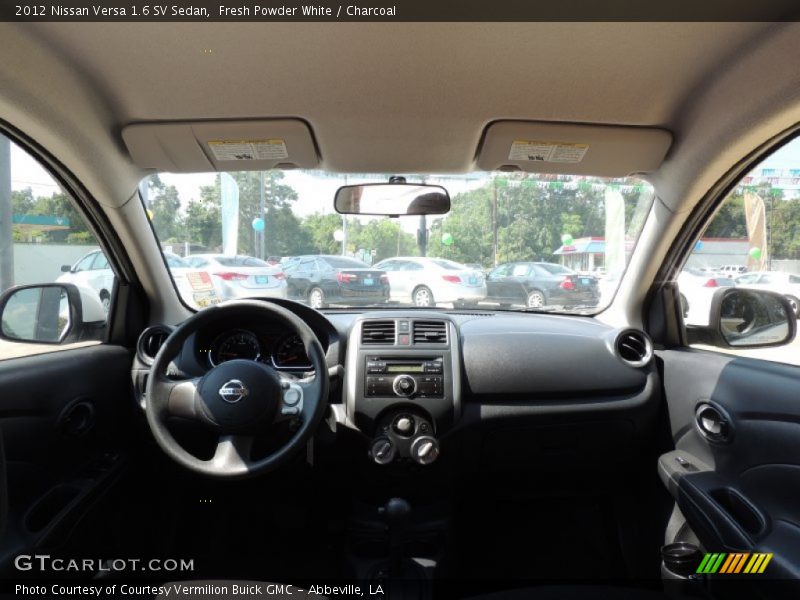 Fresh Powder White / Charcoal 2012 Nissan Versa 1.6 SV Sedan