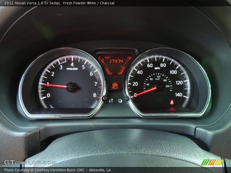 Fresh Powder White / Charcoal 2012 Nissan Versa 1.6 SV Sedan