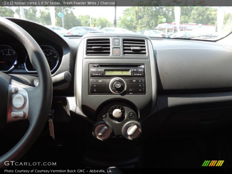 Fresh Powder White / Charcoal 2012 Nissan Versa 1.6 SV Sedan