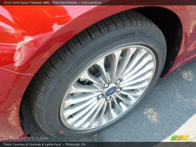 Ruby Red Metallic / Charcoal Black 2013 Ford Fusion Titanium AWD