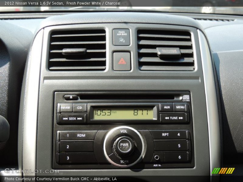 Fresh Powder White / Charcoal 2012 Nissan Versa 1.6 SV Sedan