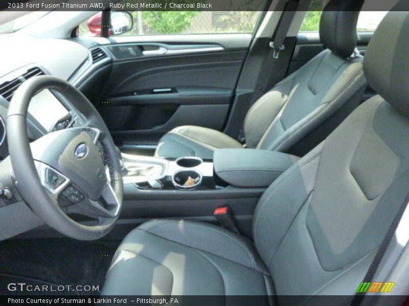 Ruby Red Metallic / Charcoal Black 2013 Ford Fusion Titanium AWD