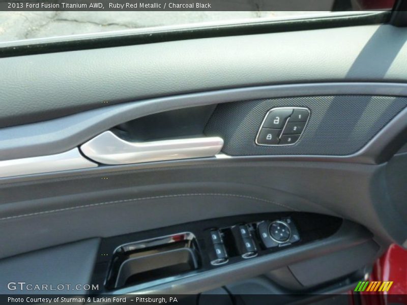 Ruby Red Metallic / Charcoal Black 2013 Ford Fusion Titanium AWD