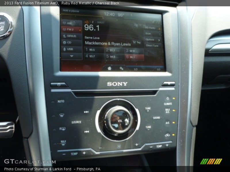 Ruby Red Metallic / Charcoal Black 2013 Ford Fusion Titanium AWD