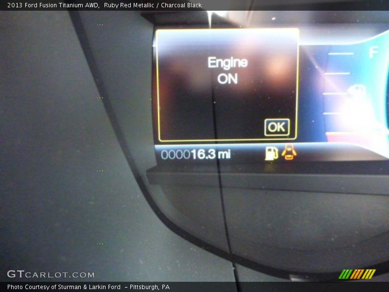 Ruby Red Metallic / Charcoal Black 2013 Ford Fusion Titanium AWD