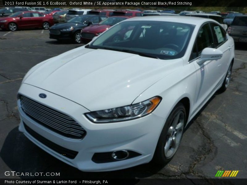 Oxford White / SE Appearance Package Charcoal Black/Red Stitching 2013 Ford Fusion SE 1.6 EcoBoost