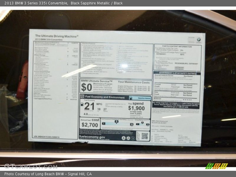 Black Sapphire Metallic / Black 2013 BMW 3 Series 335i Convertible