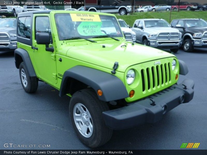 Gecko Green / Black 2013 Jeep Wrangler Sport 4x4