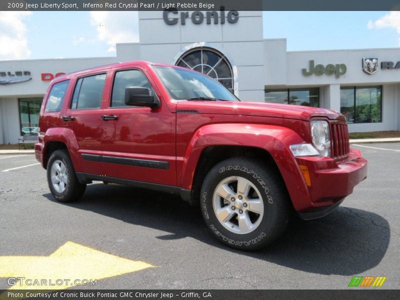 Inferno Red Crystal Pearl / Light Pebble Beige 2009 Jeep Liberty Sport