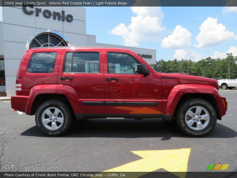 Inferno Red Crystal Pearl / Light Pebble Beige 2009 Jeep Liberty Sport