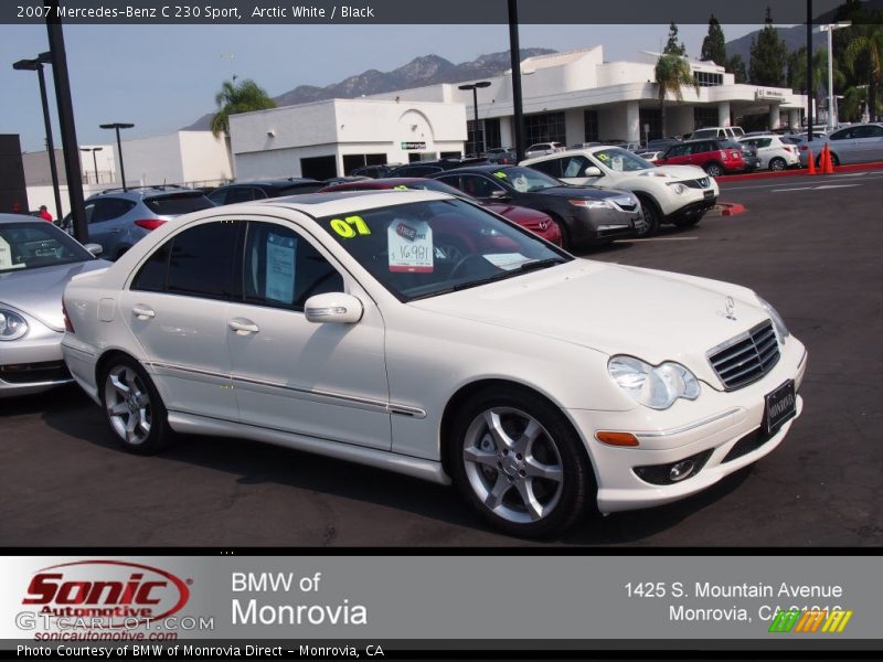 Arctic White / Black 2007 Mercedes-Benz C 230 Sport