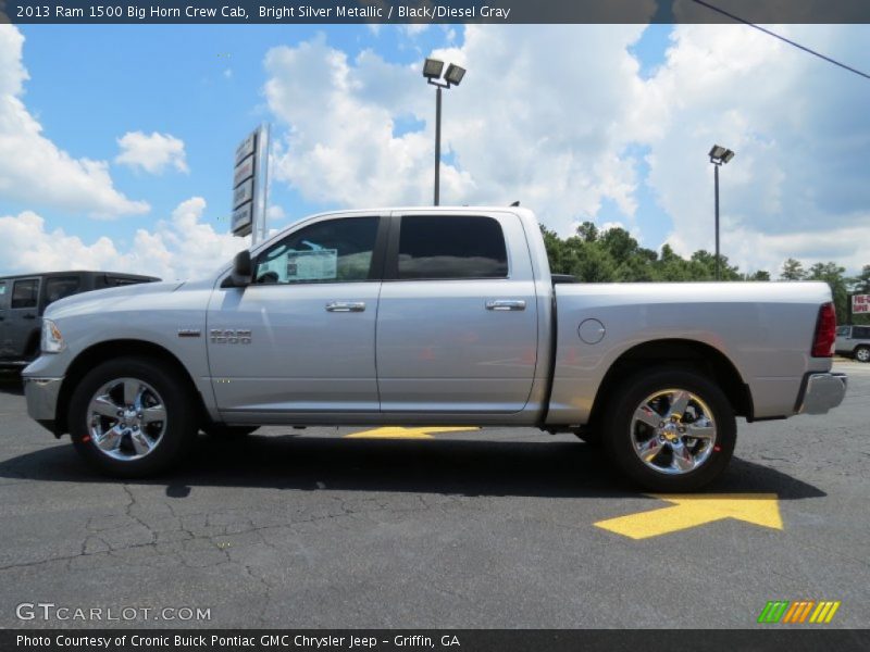 Bright Silver Metallic / Black/Diesel Gray 2013 Ram 1500 Big Horn Crew Cab