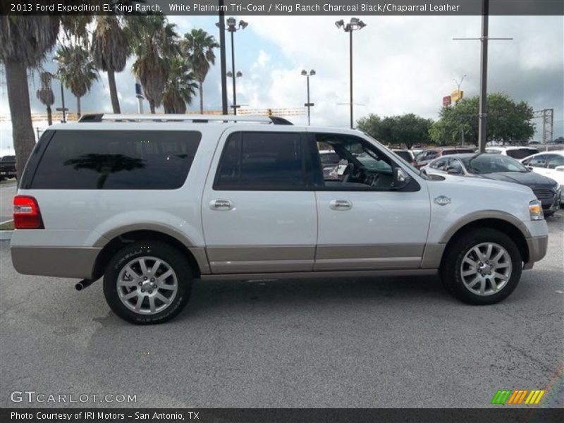 White Platinum Tri-Coat / King Ranch Charcoal Black/Chaparral Leather 2013 Ford Expedition EL King Ranch