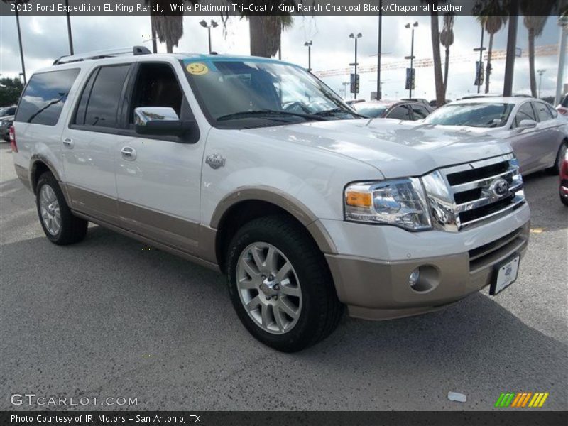 White Platinum Tri-Coat / King Ranch Charcoal Black/Chaparral Leather 2013 Ford Expedition EL King Ranch