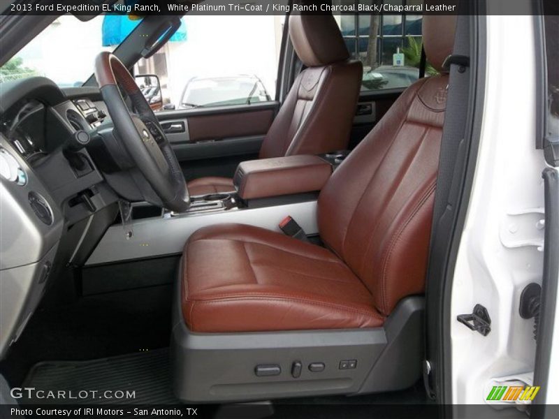 White Platinum Tri-Coat / King Ranch Charcoal Black/Chaparral Leather 2013 Ford Expedition EL King Ranch