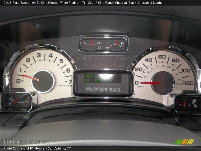 White Platinum Tri-Coat / King Ranch Charcoal Black/Chaparral Leather 2013 Ford Expedition EL King Ranch