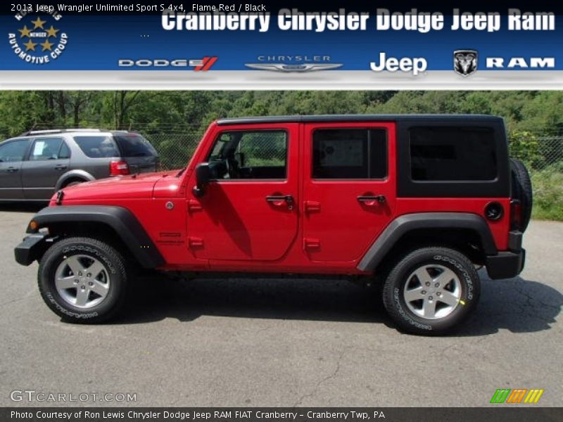 Flame Red / Black 2013 Jeep Wrangler Unlimited Sport S 4x4