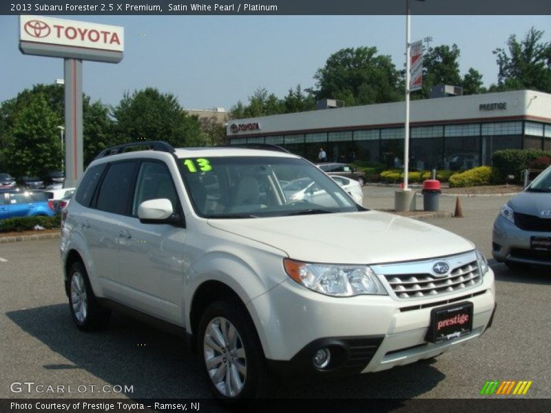 Satin White Pearl / Platinum 2013 Subaru Forester 2.5 X Premium